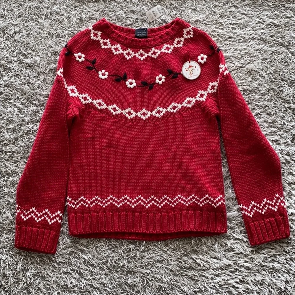 The Children’s Place Red Floral Winter Sweater